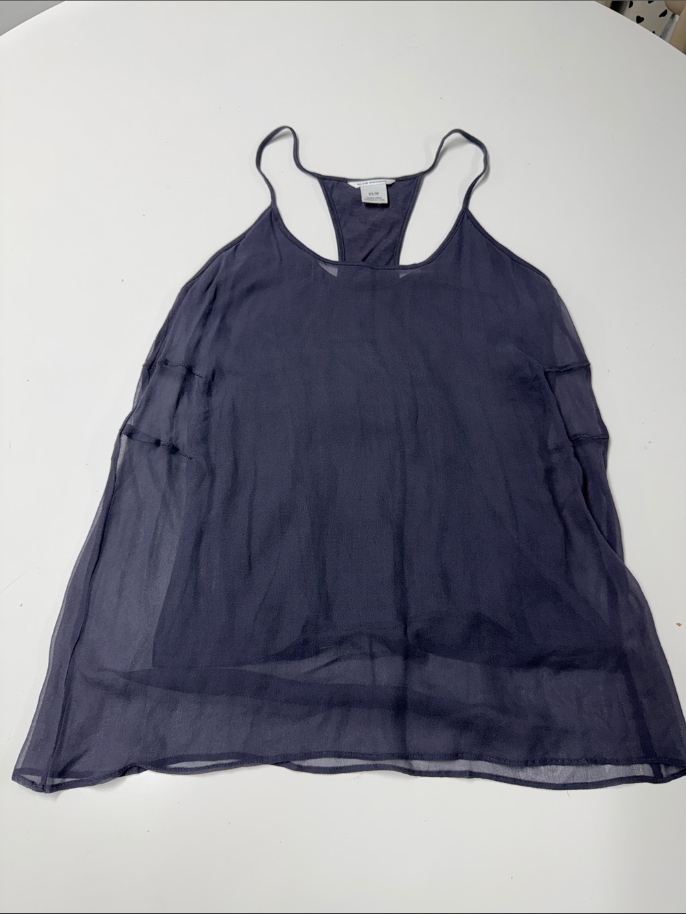 Club Monaco Sheer Grey Purple/Blue Racerback Tank Top